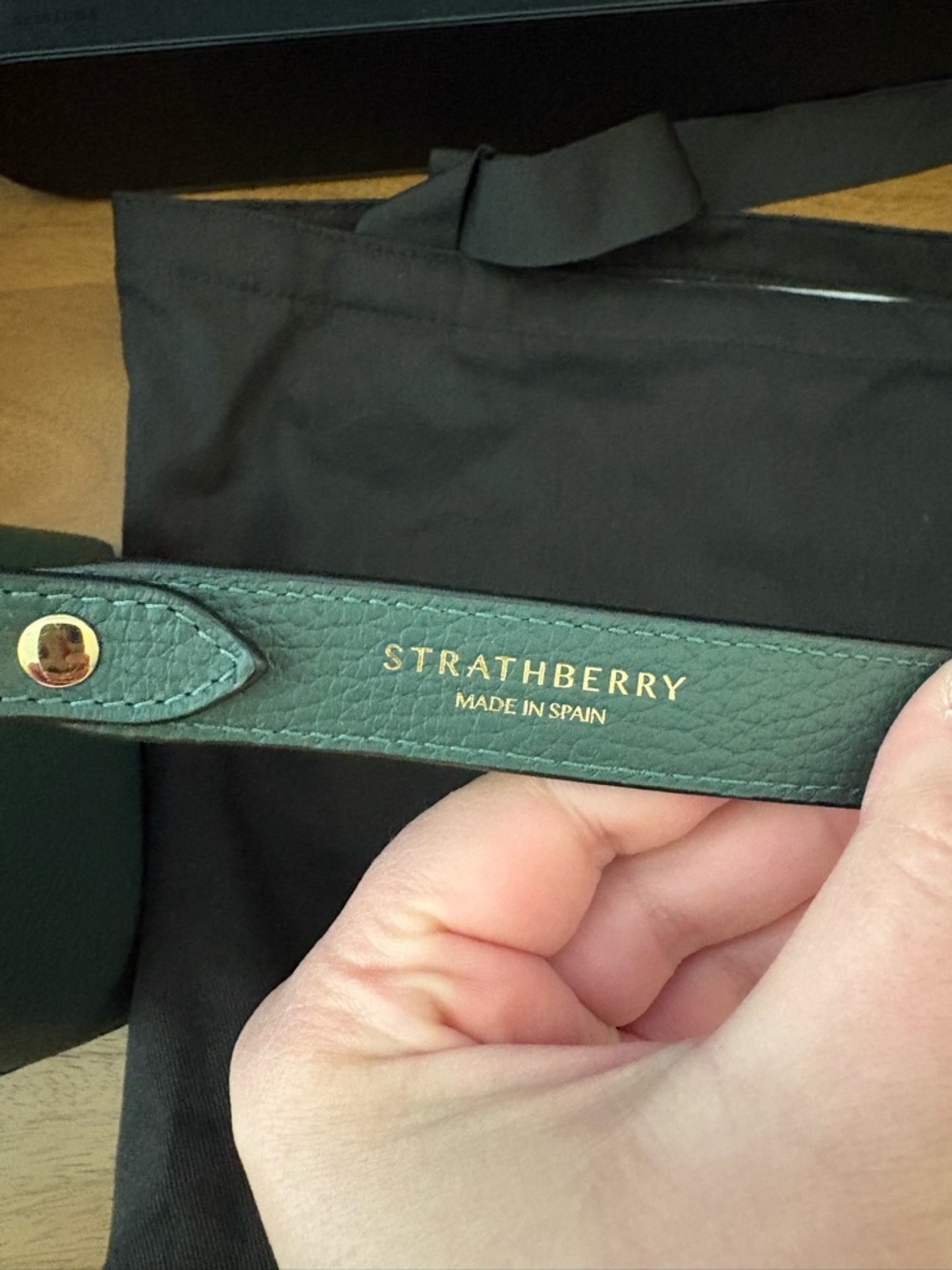 Strathberry Mosaic Top Handle Bag in Bottle Green - comes with bag and box! - Picture 4 of 8
